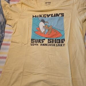 McKevlin's Surf Shop 50th Anniversary Yellow T-Shirt Ladies XL fitted
